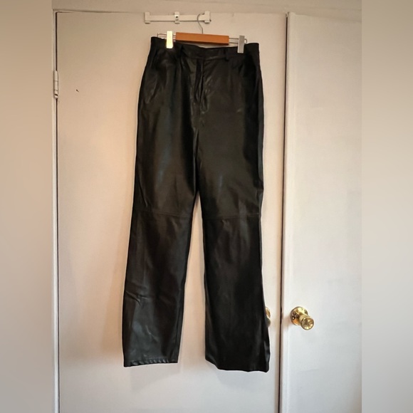 Vintage black faux-leather pants - Picture 4 of 4